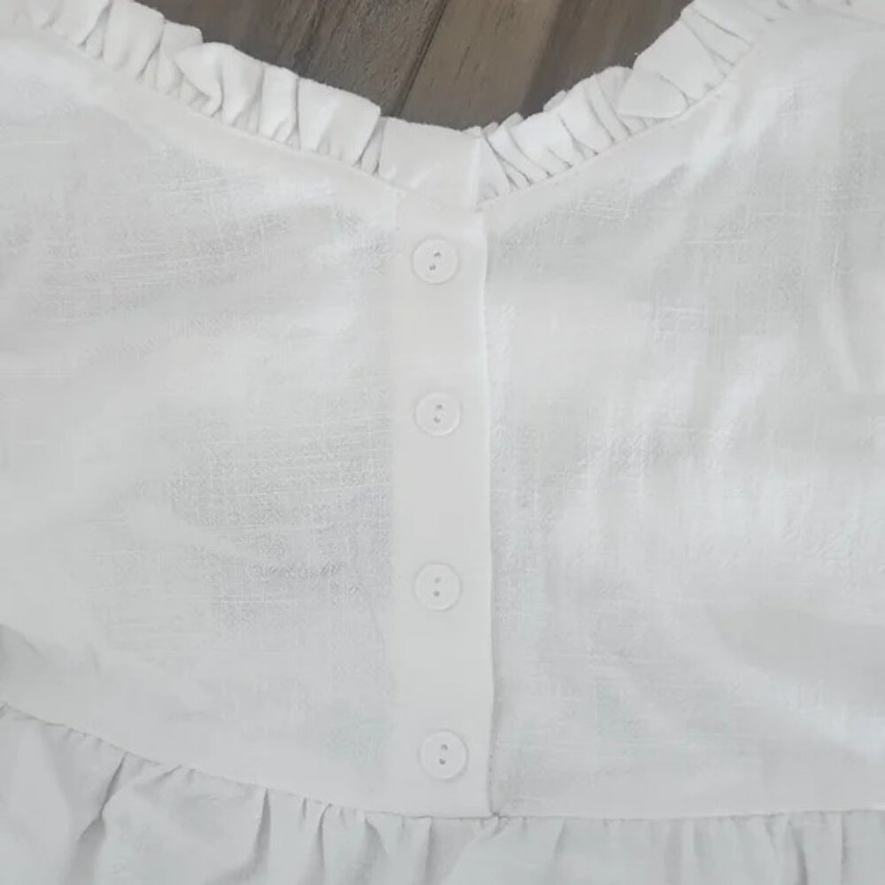 NWOT White Linen Dress - Picture 3 of 6